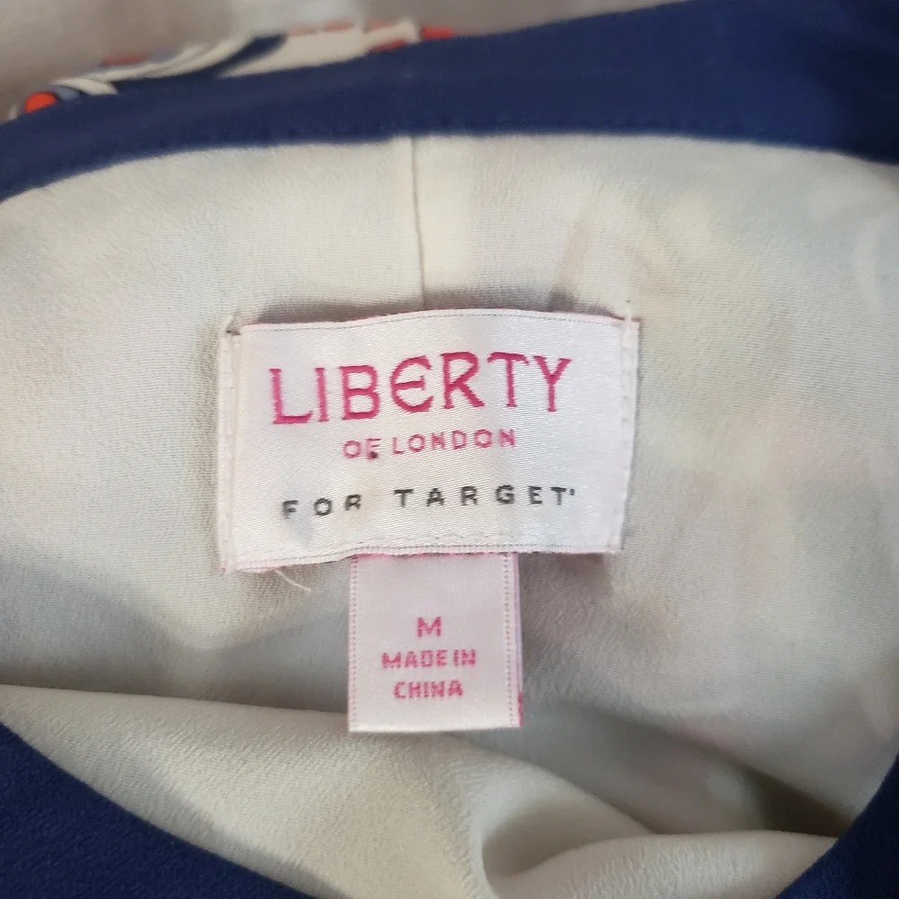 NWOT Liberty London white orange & purple floral paisley A-line dress Wo…_2